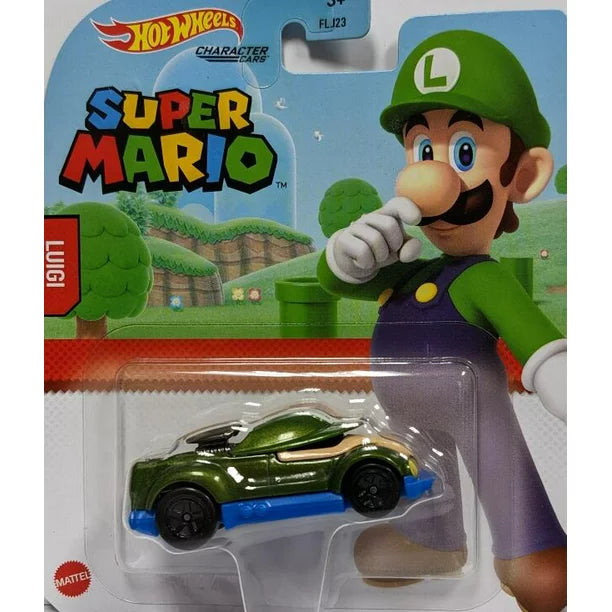 Mattel-Hot Wheels Super Mario Character Cars - Luigi-FLJ25-Legacy Toys