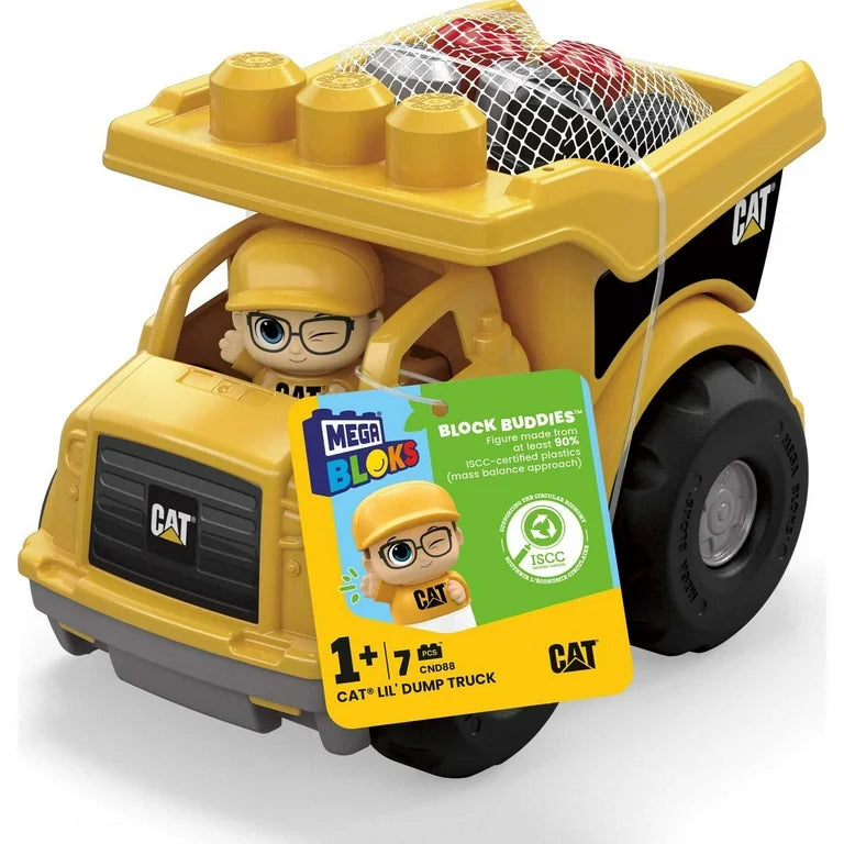 Mattel-MEGA Bloks Cat Lil' Dump Truck With Big Building Blocks-CND88-Legacy Toys