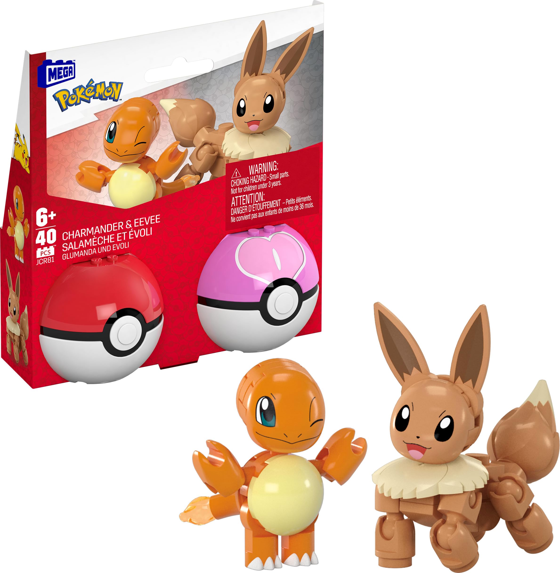 Mattel-Mega Construx Pokémon Charmander & Eevee-JCT43-Legacy Toys