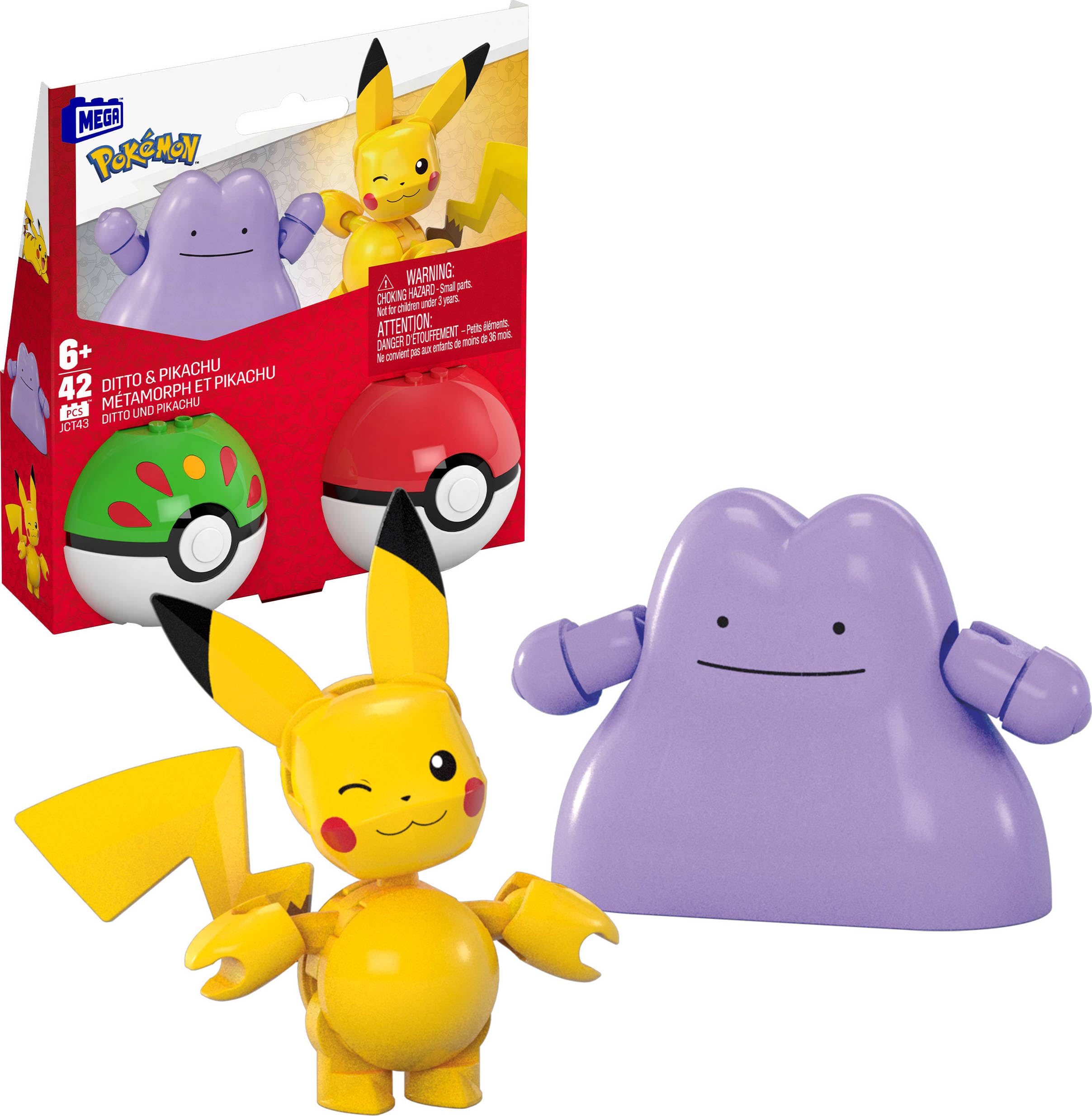 Mattel-Mega Construx Pokémon Pikachu & Ditto-JCR81-Legacy Toys