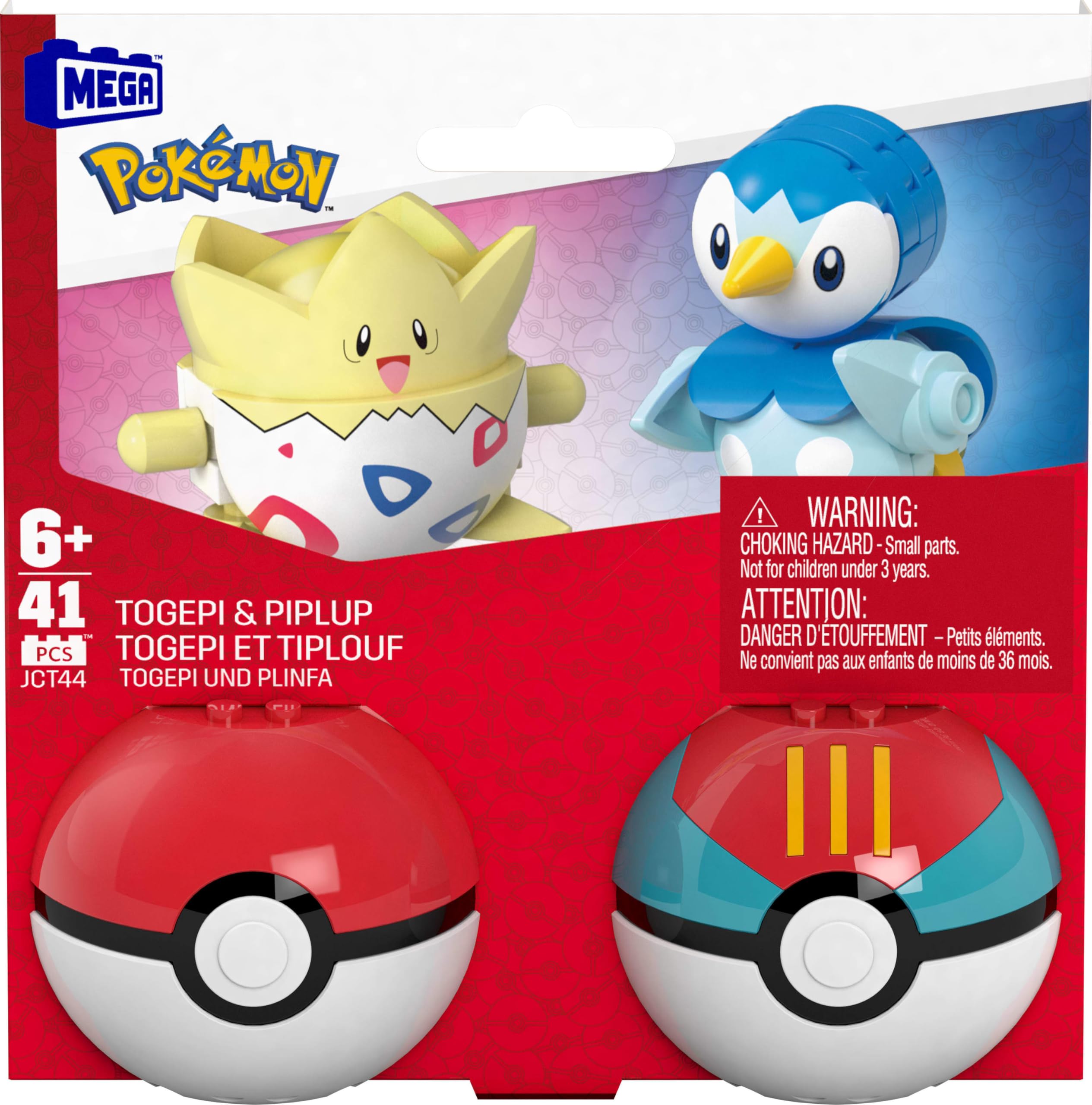 Mattel-Mega Construx Pokémon Togepi & Piplup-JCT44-Legacy Toys