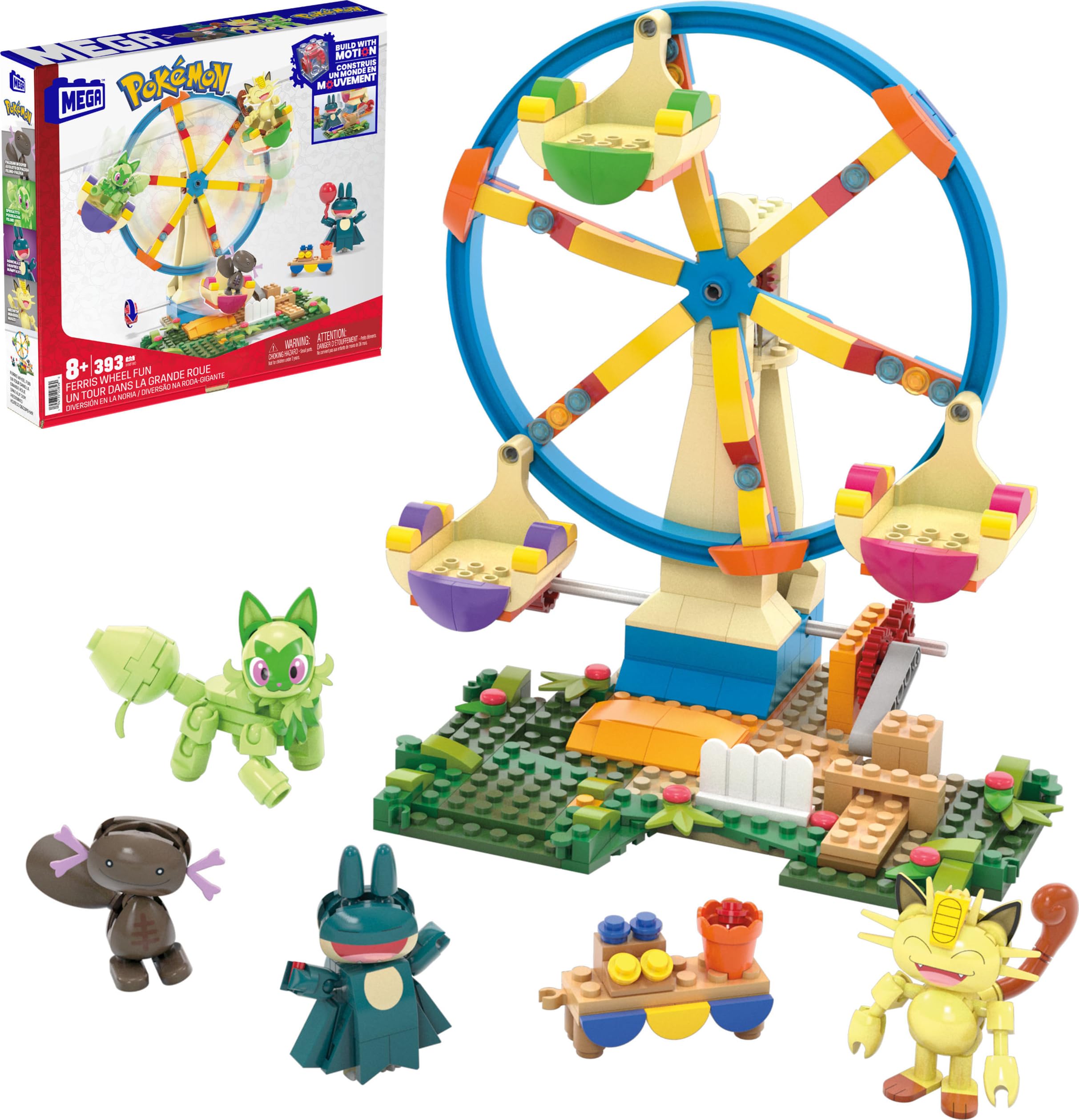 Mattel-MEGA Pokémon Ferris Wheel Fun Building Toy Kit-HXF80-Legacy Toys