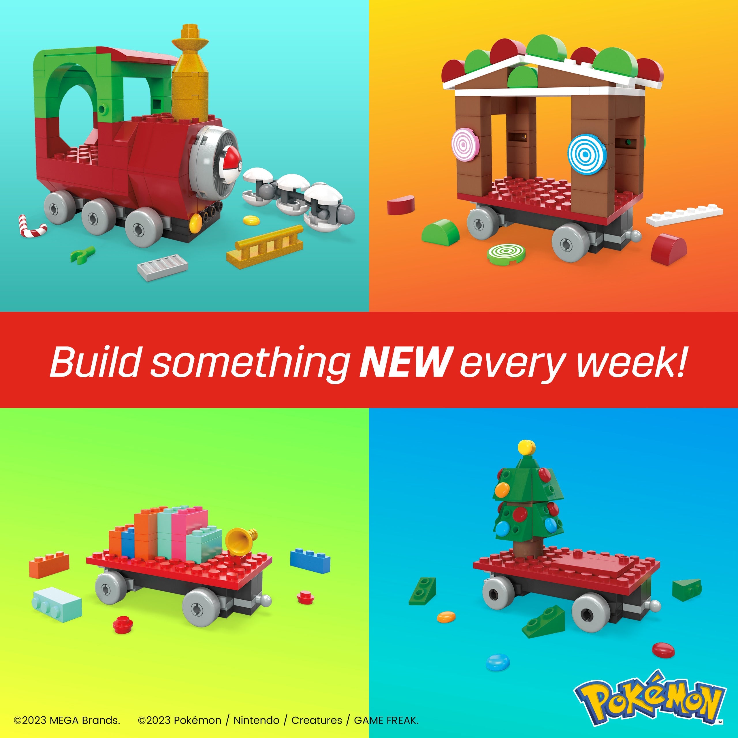 Mattel-MEGA Pokémon Holiday Train-HHP69-Legacy Toys