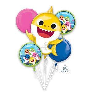 Mayflower Distributing-Baby Shark Balloon Bouquet 5pc-110124-Legacy Toys