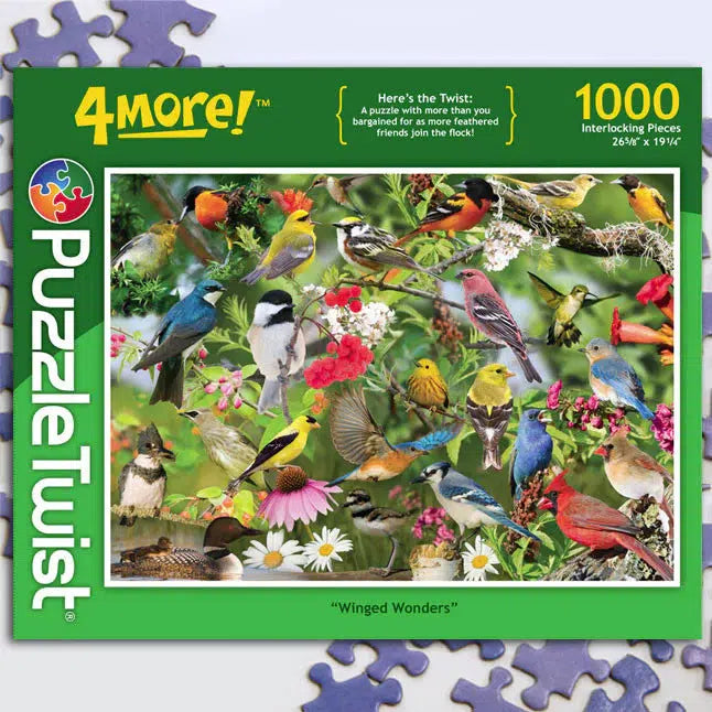 Maynards-Puzzle Twist - Winged Wonders - 1,000 Piece Puzzle-10401-Legacy Toys