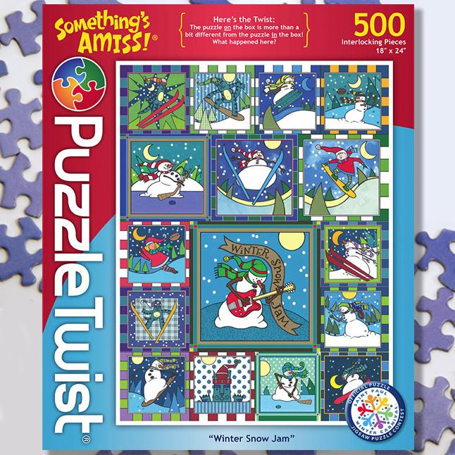 Maynards-Puzzle Twist - Winter Snow Jam - 500 Piece Puzzle-10143-Legacy Toys