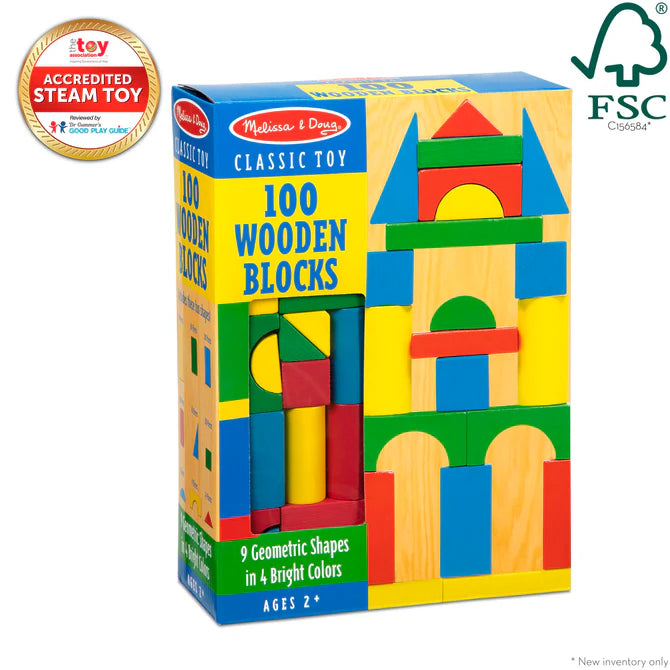 Melissa & Doug-100 Wooden Blocks-481-Legacy Toys