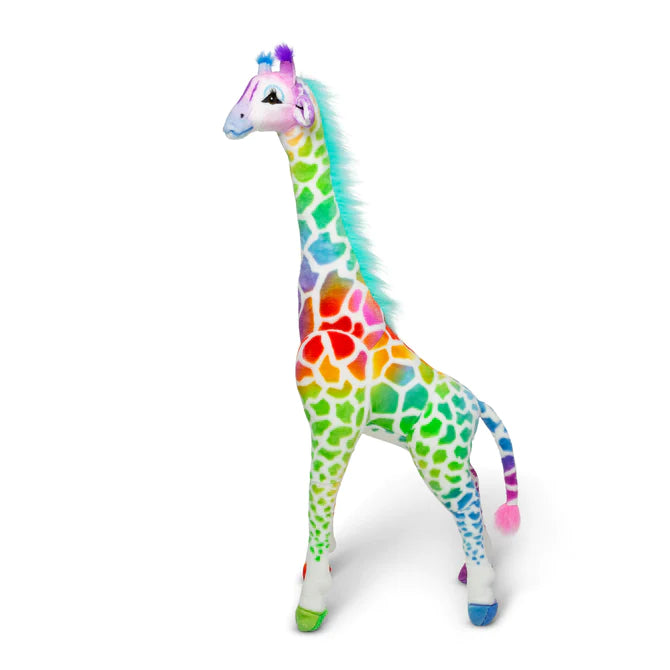 Melissa & Doug-Rainbow Giraffe - Lifelike Animal Giant Plush-32203-Legacy Toys