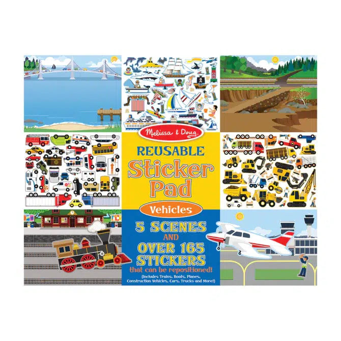 Melissa & Doug-Reusable Sticker Pad - Vehicles-4199-Legacy Toys
