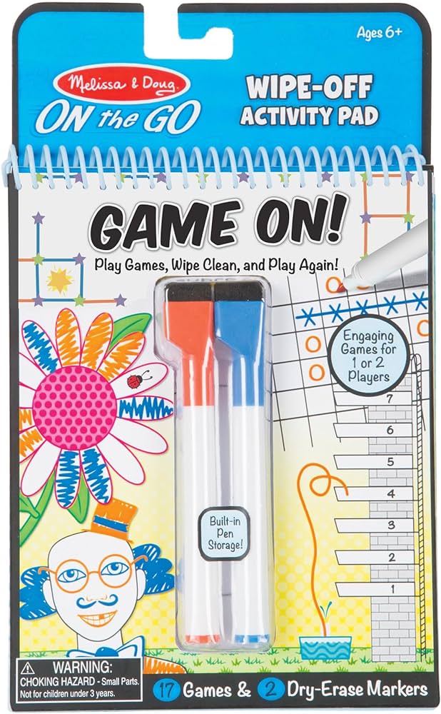 Melissa & Doug-Wipe Off Activity Pads-5056-Game On!-Legacy Toys