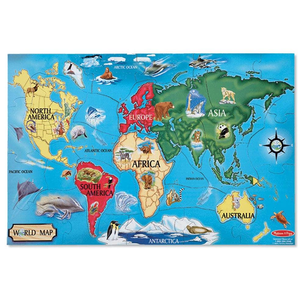 Melissa & Doug-World Map Floor Puzzle - 33 Pieces-0446-Legacy Toys