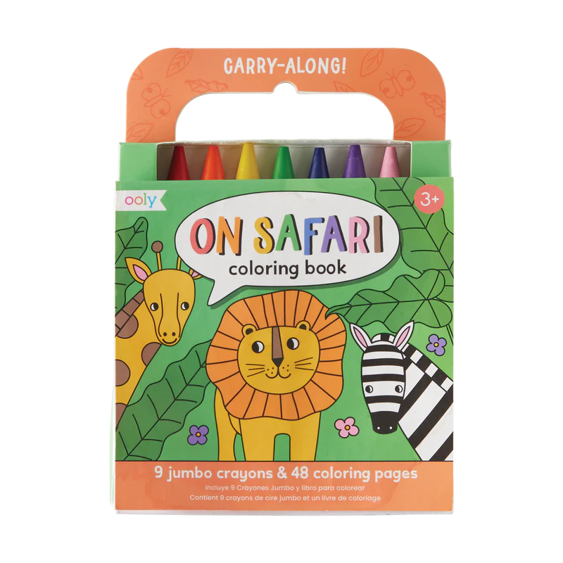 Ooly-Carry Along Crayon & Coloring Book Kit - On Safari-138-020-Legacy Toys