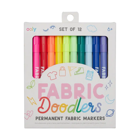 Ooly-Fabric Doodlers Markers - Set of 12-130-102-Legacy Toys