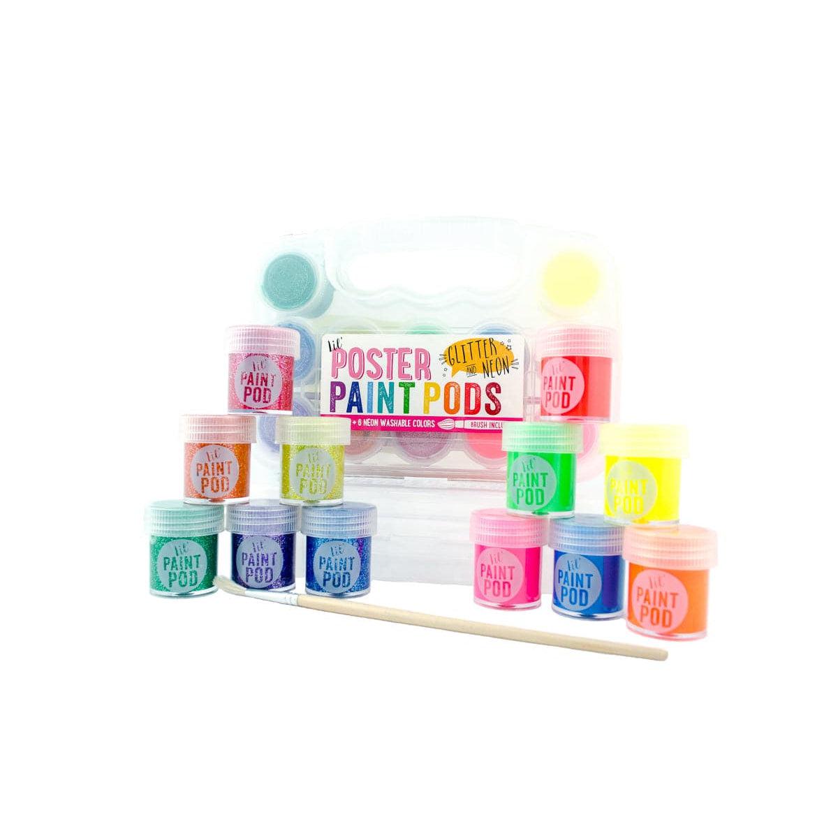 Ooly-Lil' Poster Paint Pods - Neon & Glitter - Set of 12-126-003-Legacy Toys