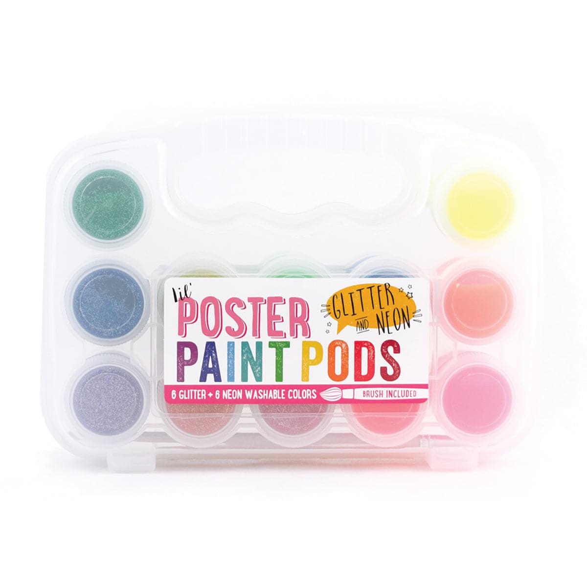 Ooly-Lil' Poster Paint Pods - Neon & Glitter - Set of 12-126-003-Legacy Toys