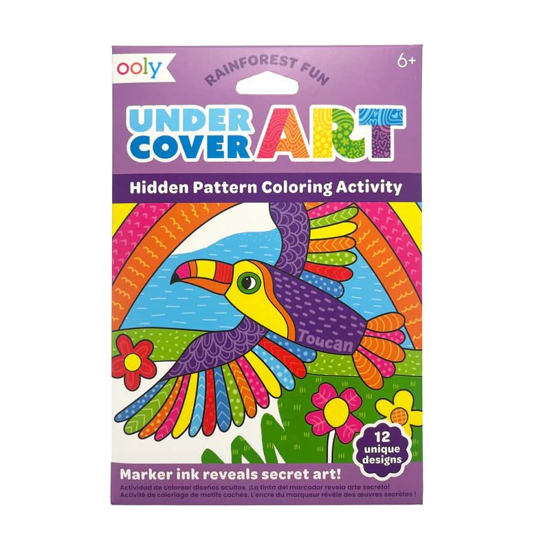 Ooly-Undercover Art Hidden Pattern Coloring Activity Art Cards - Rainforest Fun-161-119-Legacy Toys