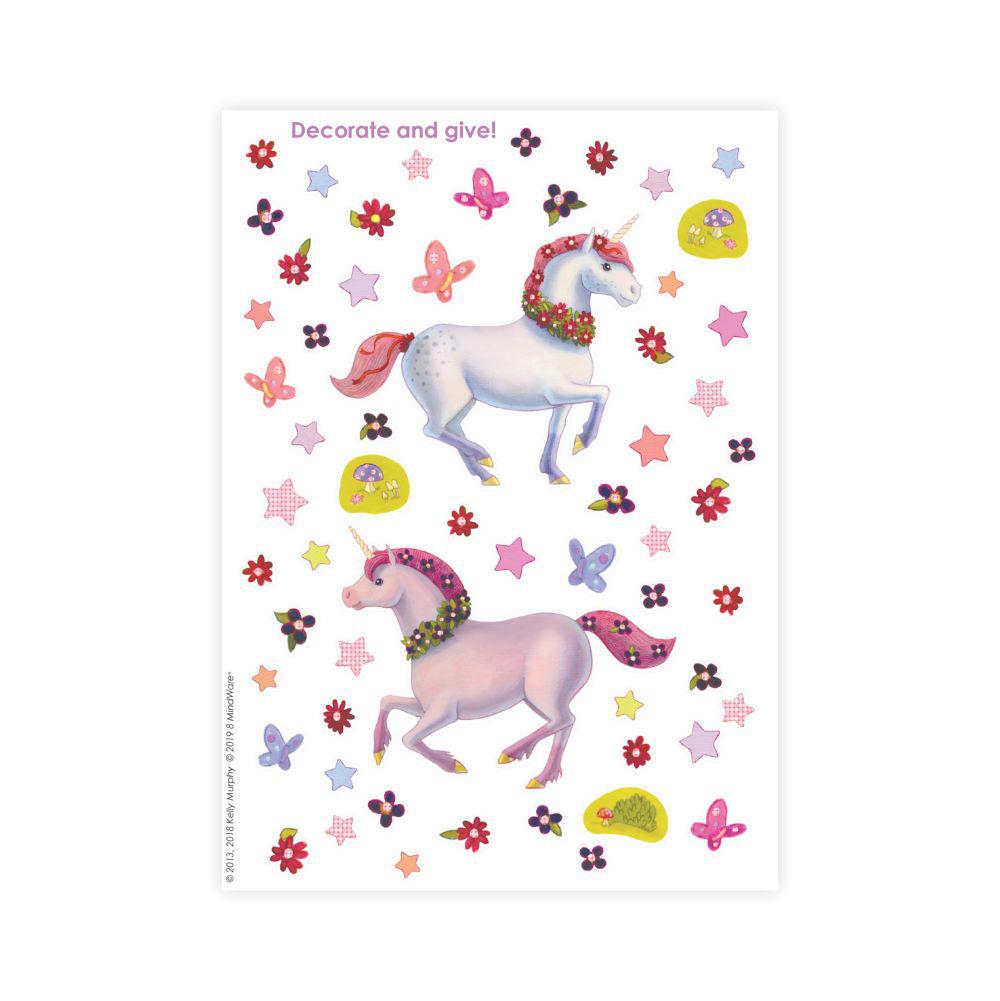 Peaceable Kingdom-Decorate You Own Sticker Card - Rainbow Unicorn-6000ST-Legacy Toys