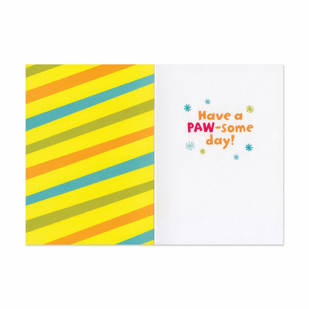 Peaceable Kingdom-Glitter Dog with Party Hat Birthday Card-11495-Legacy Toys