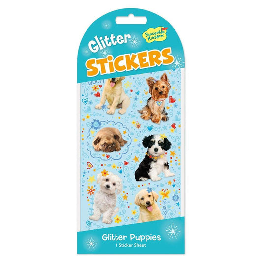 Peaceable Kingdom-Glitter Sticker Pack - Puppies-MIN10995-Legacy Toys