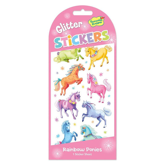 Peaceable Kingdom-Glitter Sticker Pack - Rainbow Ponies-STK192-Legacy Toys