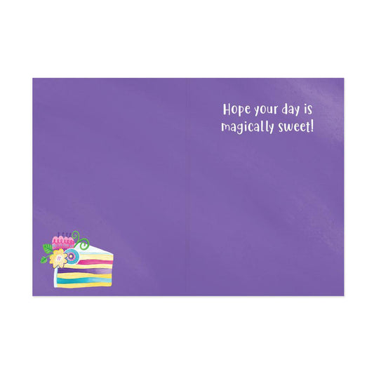 Peaceable Kingdom-Glitter Unicorn Cake Birthday Card-11496-Legacy Toys