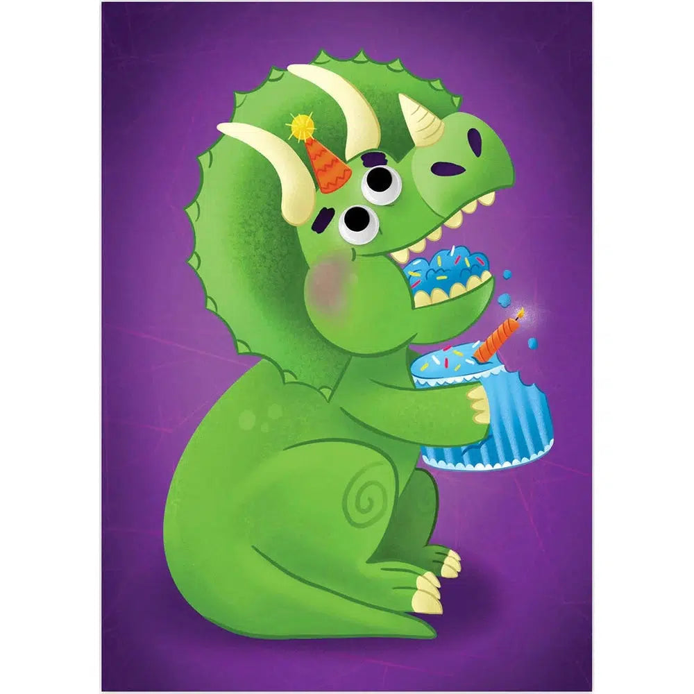 Peaceable Kingdom-Googly Eyes - Dinosaur Birthday Card-6108GE-Legacy Toys