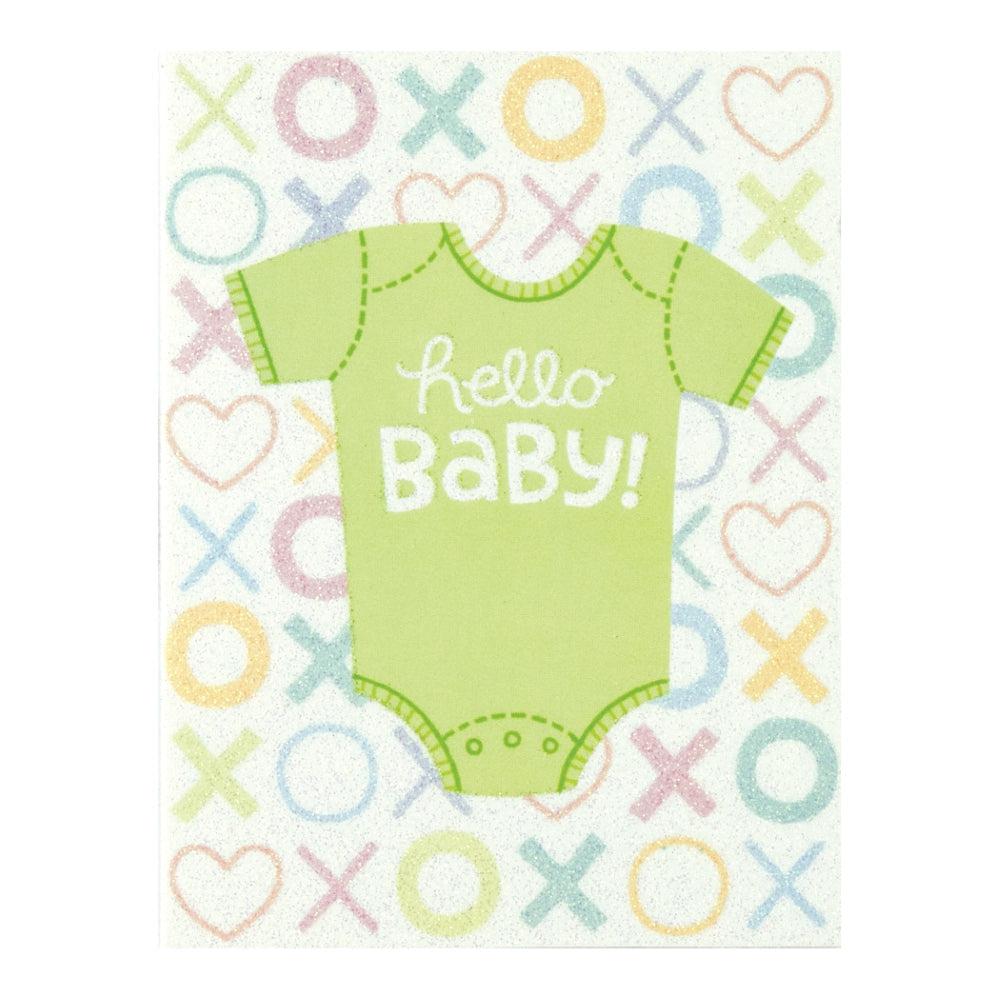 Peaceable Kingdom-Hello Baby Glitter Card-11076-Legacy Toys