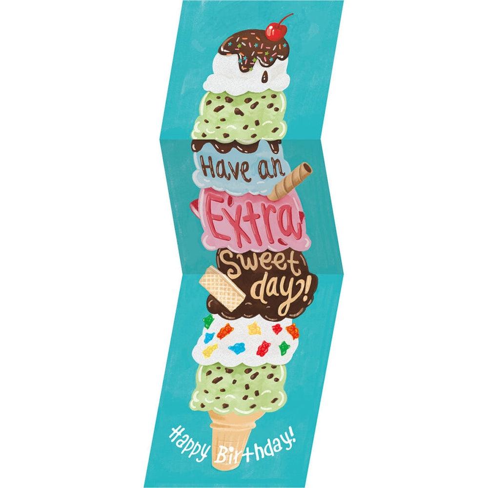 Peaceable Kingdom-Ice Cream Glitter Tall Tri-Fold Card-6800TTF-Legacy Toys