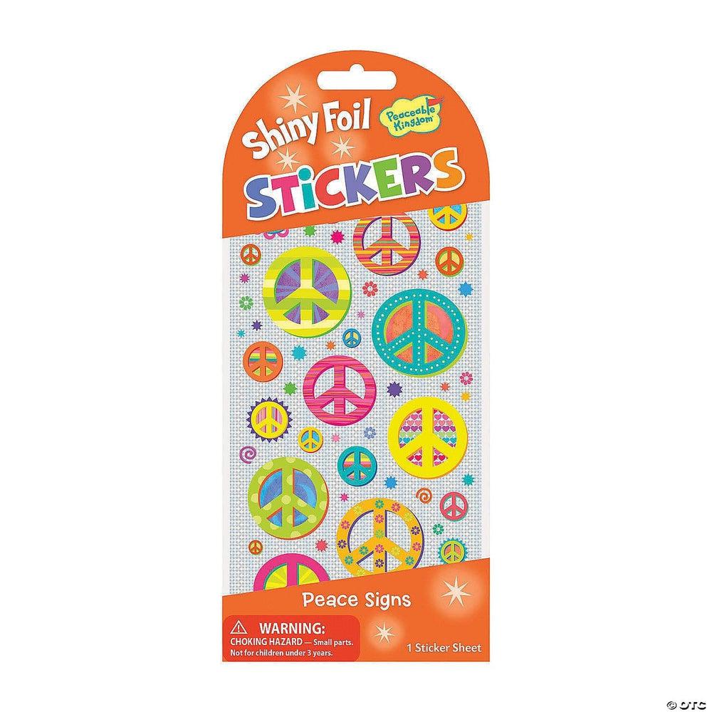Peaceable Kingdom-Peace Sign Foil Sticker Pack-STK216-Legacy Toys