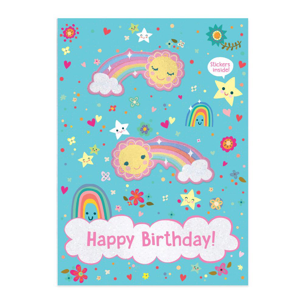 Peaceable Kingdom-Rainbow With Stickers Card-6002ST-Legacy Toys