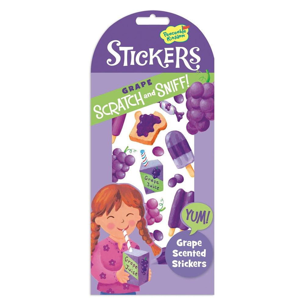 Peaceable Kingdom-Scratch and Sniff Sticker Pack-STK217-Grape-Legacy Toys
