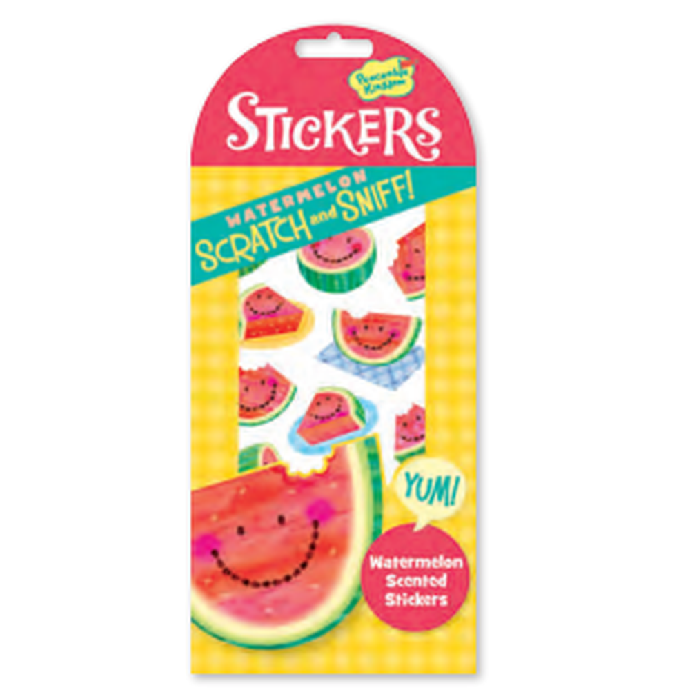 Peaceable Kingdom-Scratch and Sniff Sticker Pack-STK96-Watermelon-Legacy Toys
