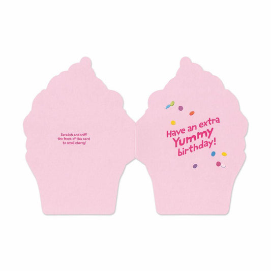 Peaceable Kingdom-Scratch & Sniff Birthday Card - Cherry Cupcake-11214-Legacy Toys