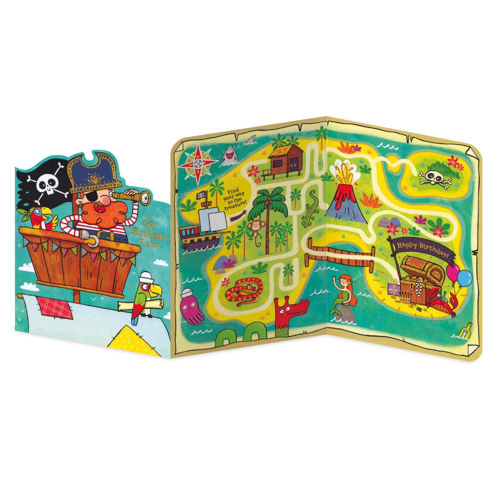 Peaceable Kingdom-Tri Fold Birthday Card - Pirate-11385-Legacy Toys