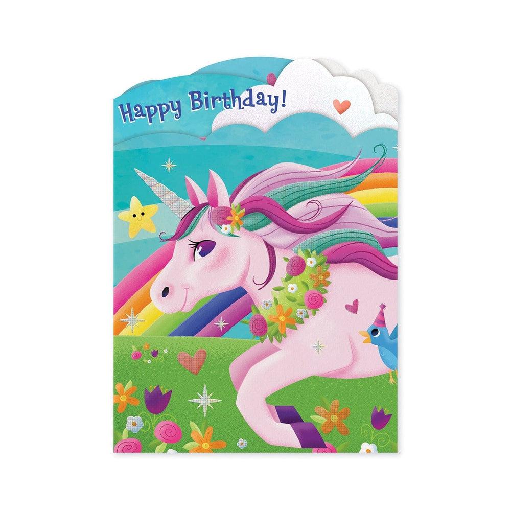 Peaceable Kingdom-Tri Fold Birthday Card - Unicorn-11384-Legacy Toys