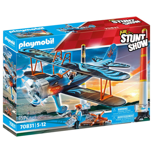 Playmobil-Air Stunt Show - Phoenix Biplane-70831-Legacy Toys