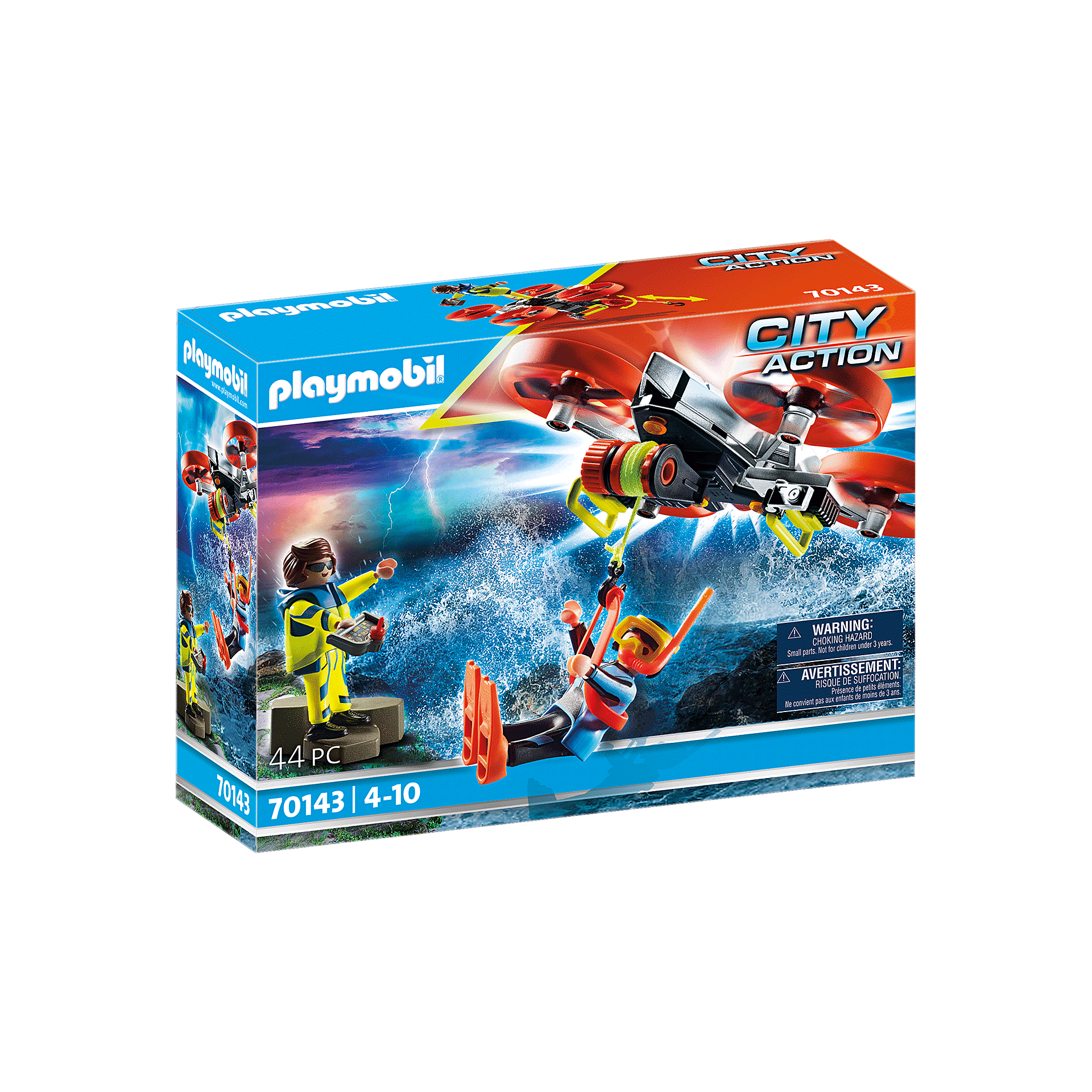 Playmobil-City Action - Diver Rescue With Drone-70143-Legacy Toys