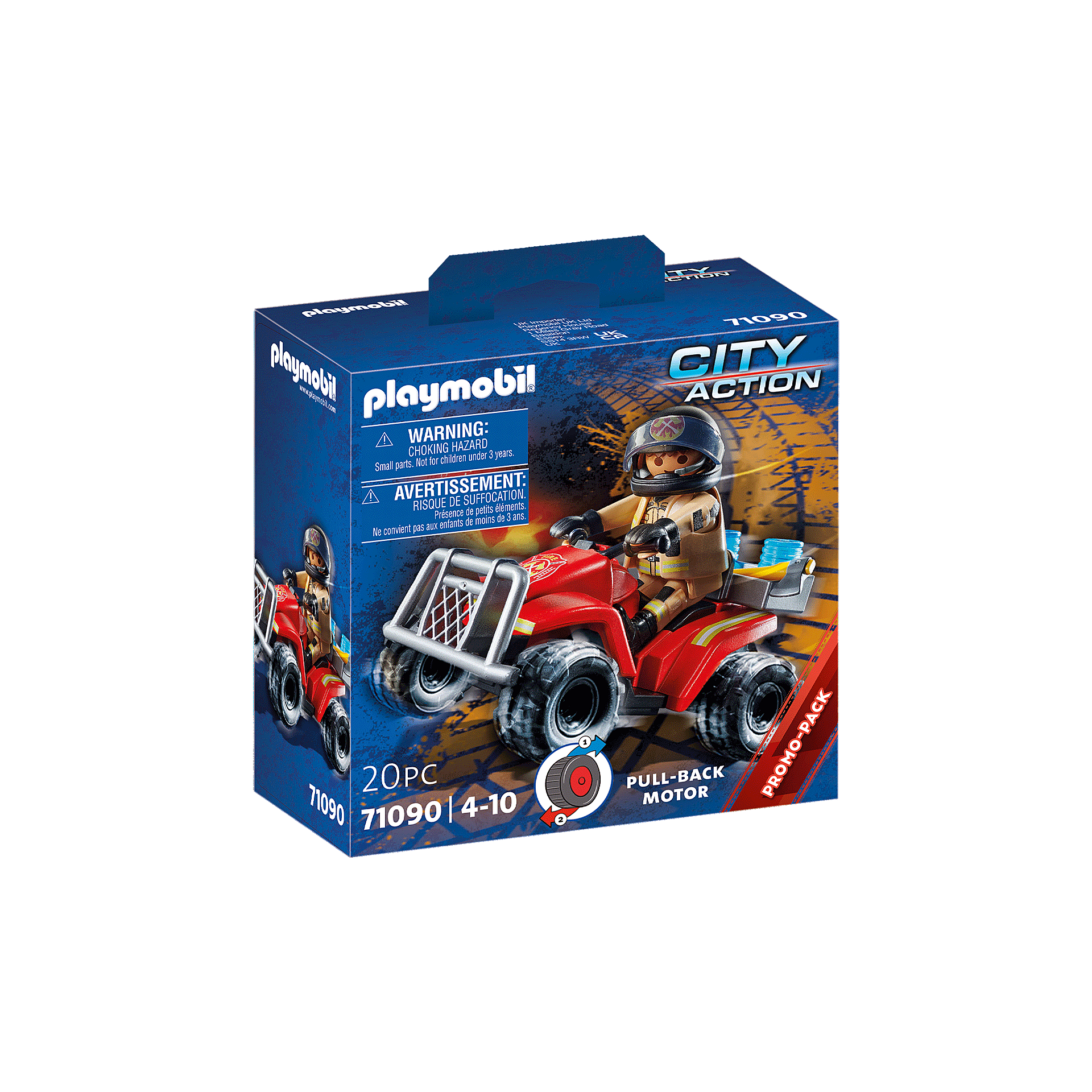 PLAYMOBIL Quad Rescue Set - Small Emergency Vehicle With Doctor Figure & Pull-Back Motor