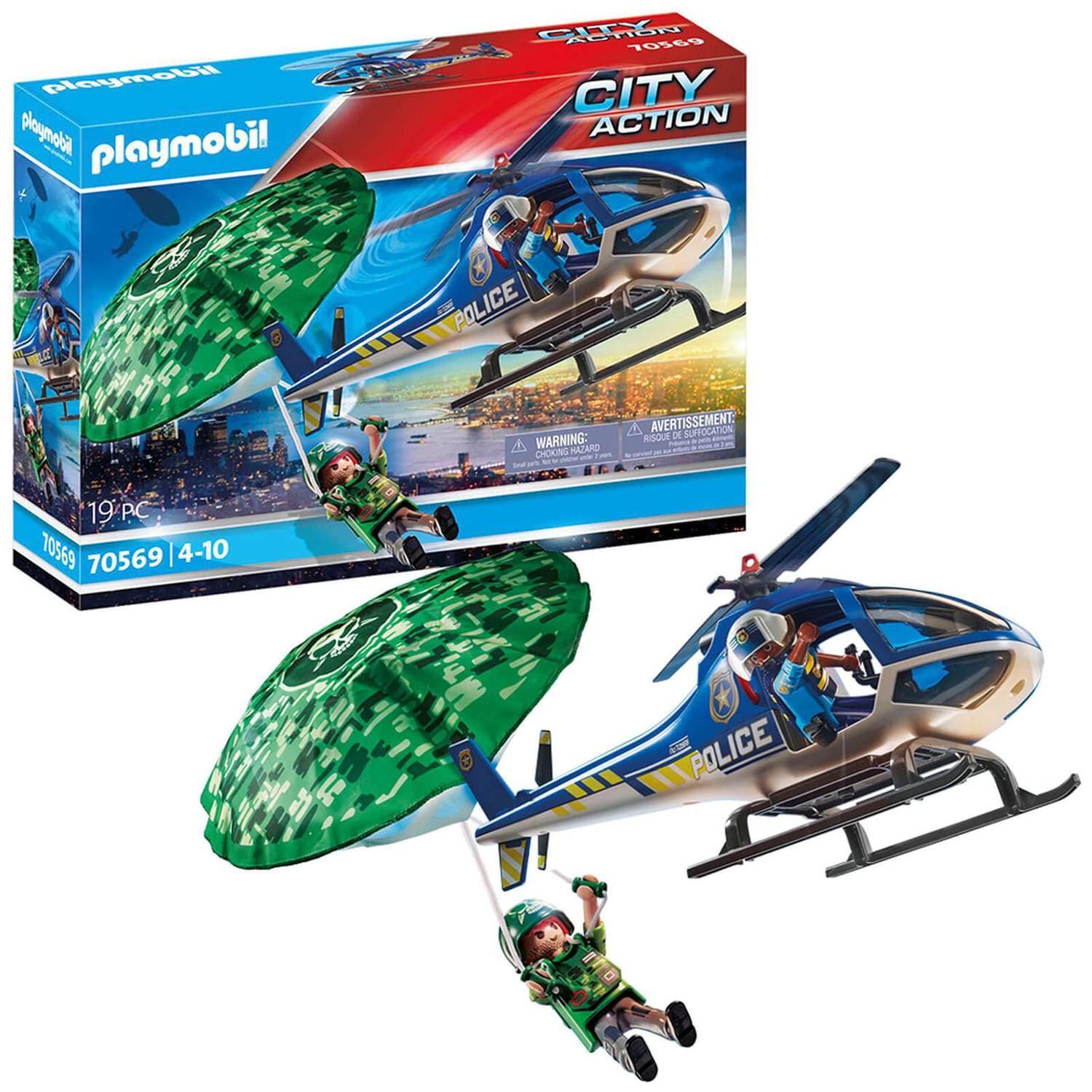Playmobil-City Action - Police Parachute Search-70569-Legacy Toys