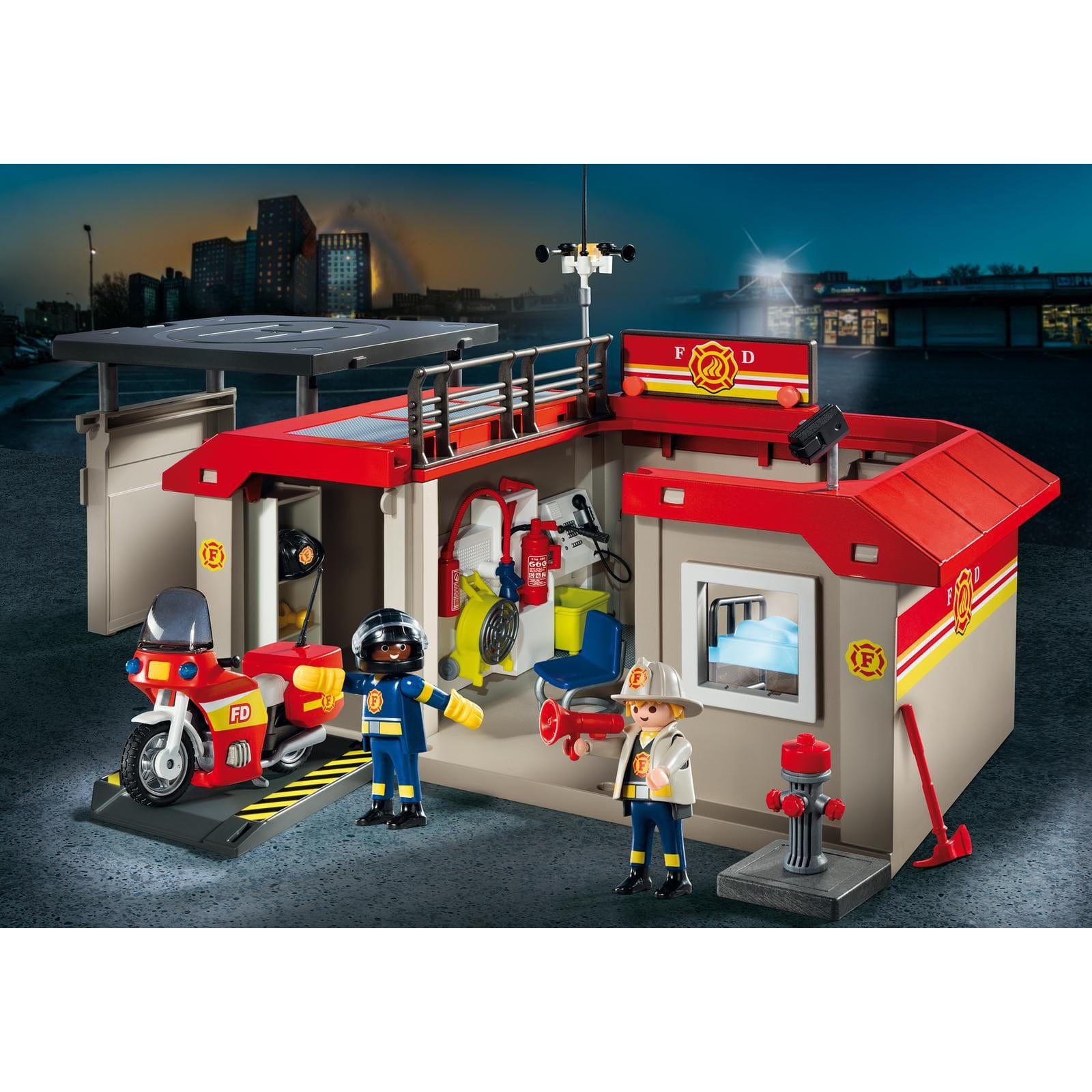 Playmobil-City Action - Take Along Fire Station-5663-Legacy Toys