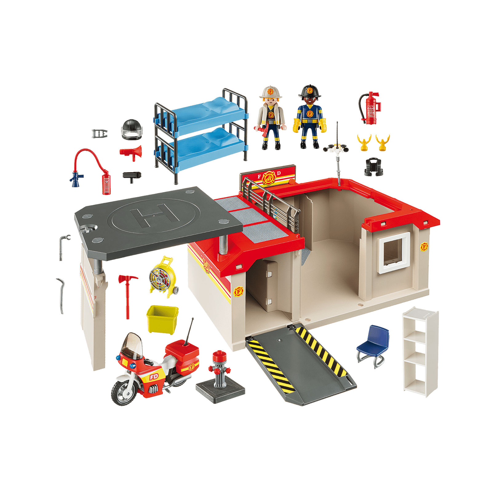 Playmobil-City Action - Take Along Fire Station-5663-Legacy Toys