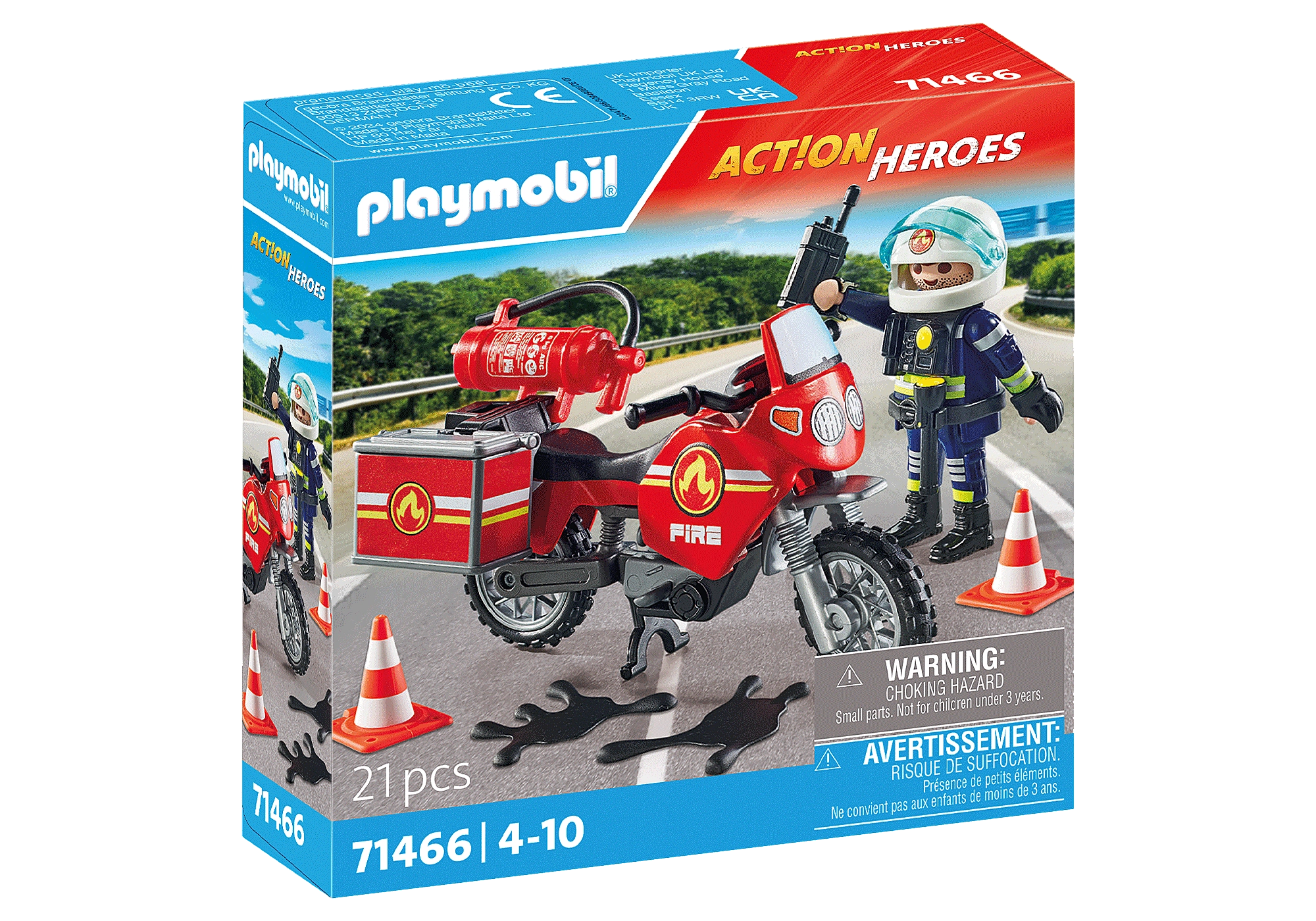 Playmobil-Fire Motorcycle-71466-Legacy Toys