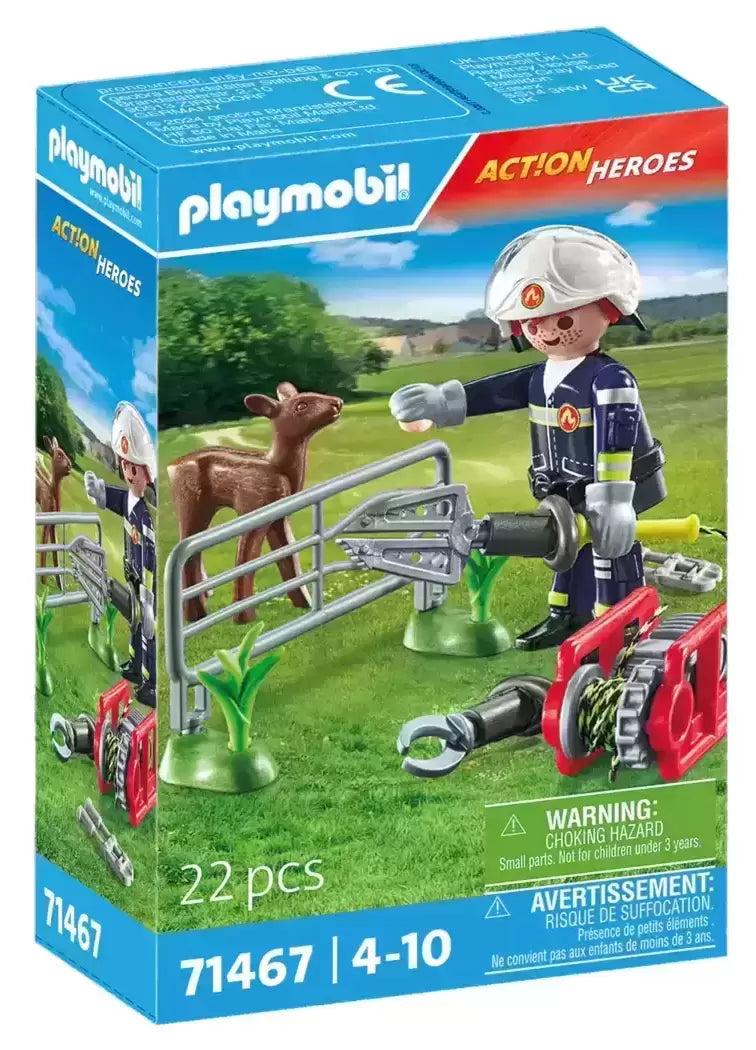 Playmobil-Firefighter Animal Rescue-71467-Legacy Toys