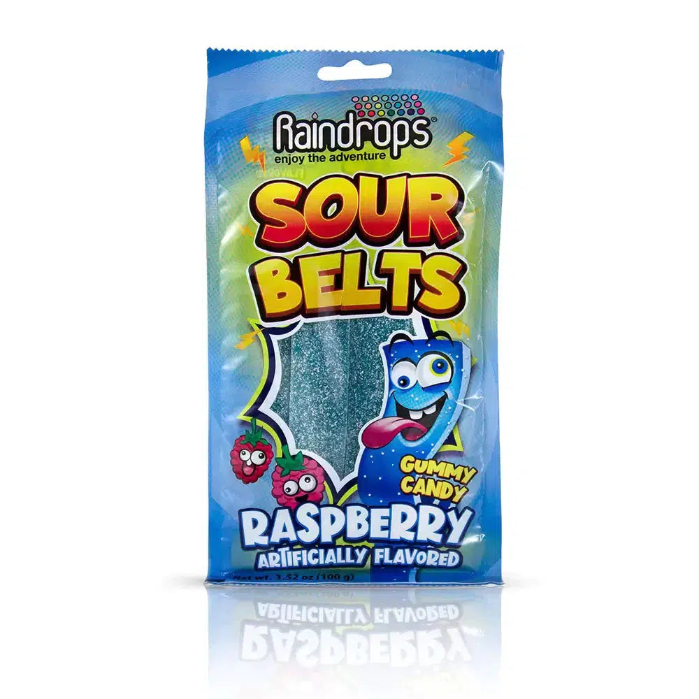 Raindrops-Sour Belts Raspberry 3.52 oz.-R16002-Single-Legacy Toys