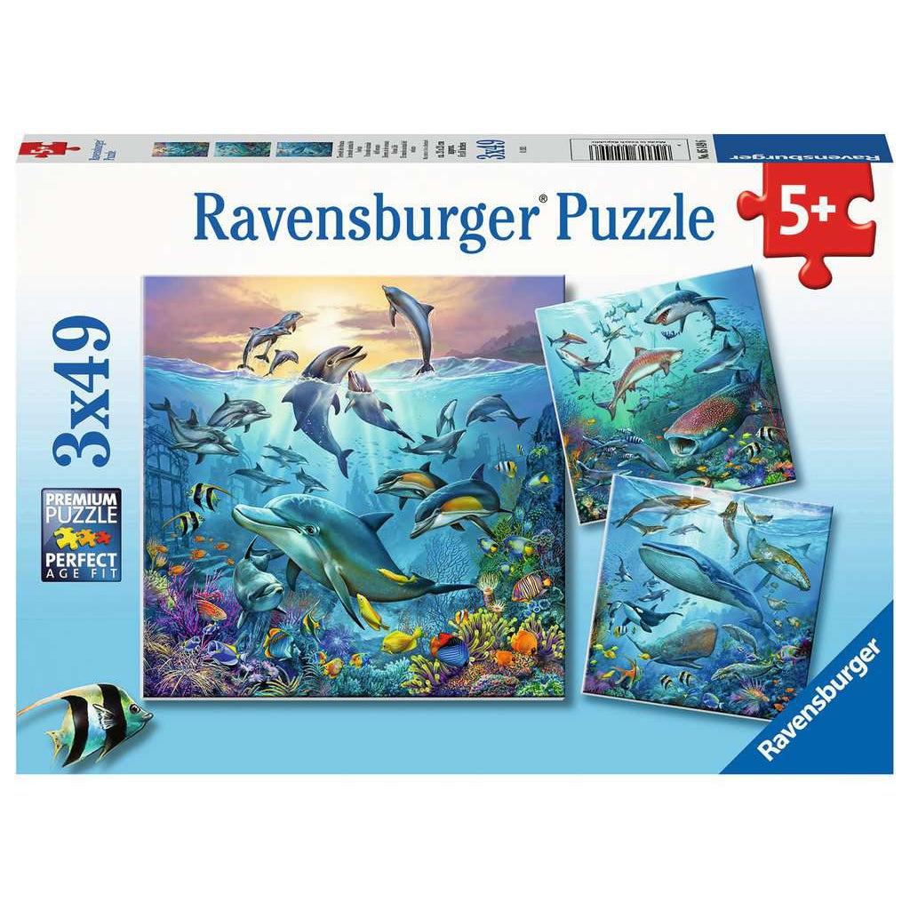 Ravensburger-Animal World of the Ocean - 3x49 Piece Puzzle-5149-Legacy Toys