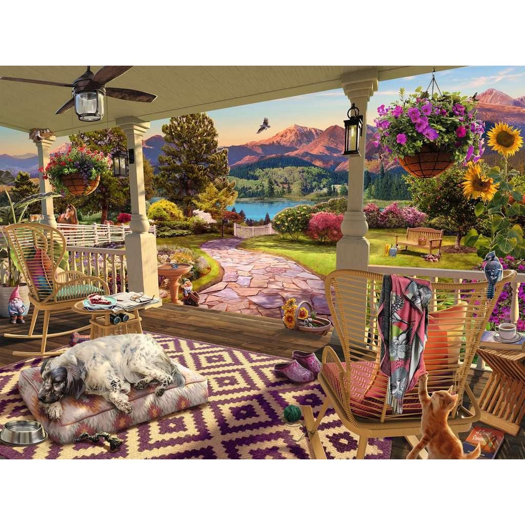 Ravensburger-Cozy Front Porch 750 Piece Large Format Puzzle-17457-Legacy Toys