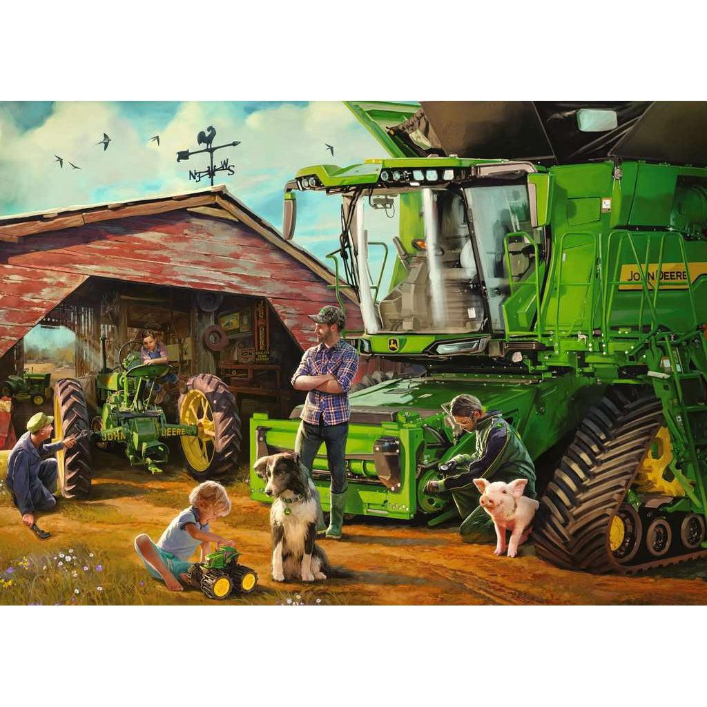 Ravensburger-John Deere Then & Now - 1,000 Piece Puzzle-168392-Legacy Toys