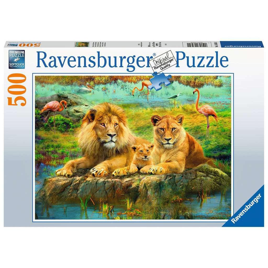 Ravensburger-Lions in the Savanna 500 Piece Puzzle-16584-Legacy Toys