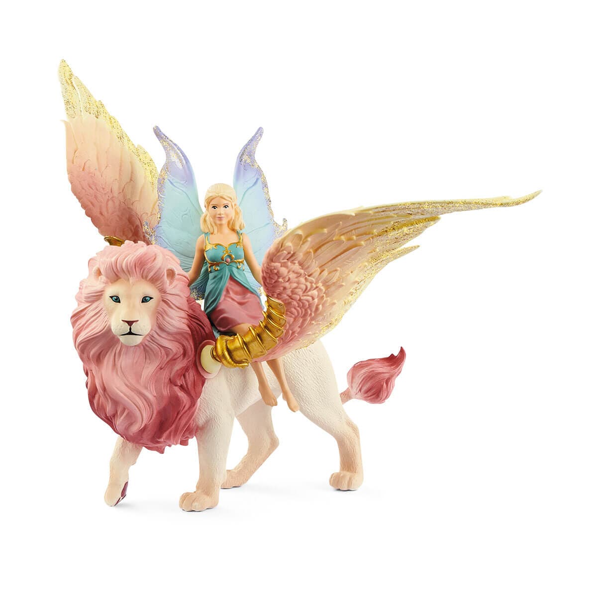Schleich-Fairy in Flight on Winged Lion--Legacy Toys