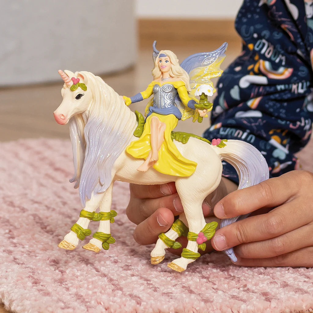 Schleich-Fairy Sera with Blossom Unicorn-70565-Barcode 2-Legacy Toys